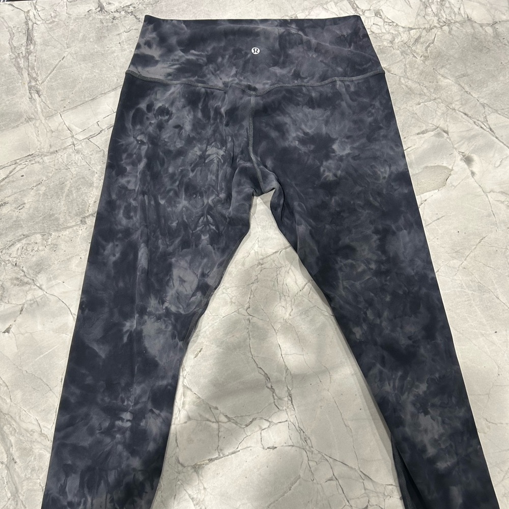Lululemon Invigorate High Rise Diamond Dye Black Gray Size 12 Leggings